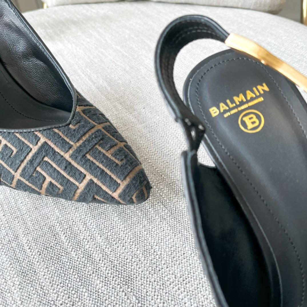 Balmain Monogram-pattern slingback Pumps - EUR FASHION