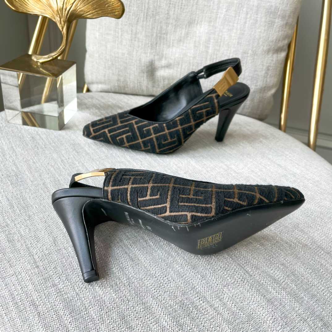 Balmain Monogram-pattern slingback Pumps - EUR FASHION