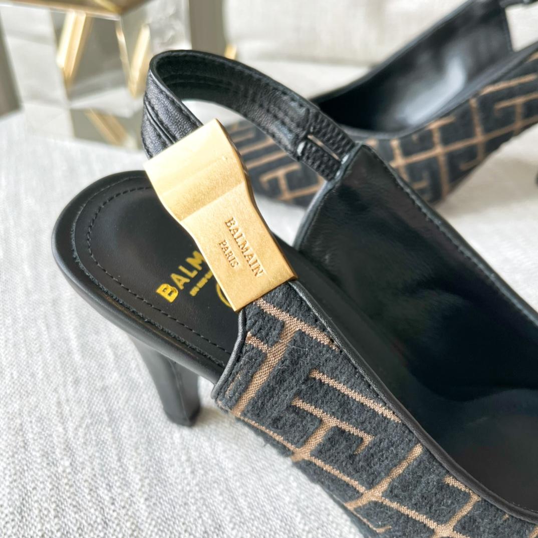 Balmain Monogram-pattern slingback Pumps - EUR FASHION