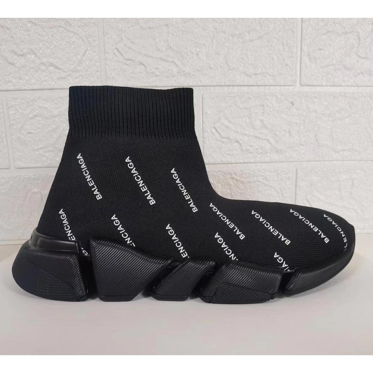 Balenciaga Speed 2.0 Recycled Knit Sneaker In Black - EUR FASHION