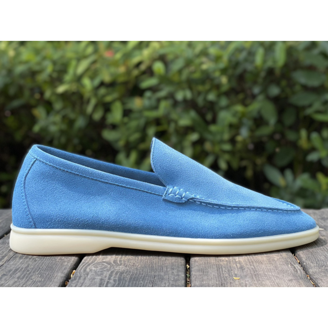 Loro Piana Summer Walk Loafers In Blue - EUR FASHION