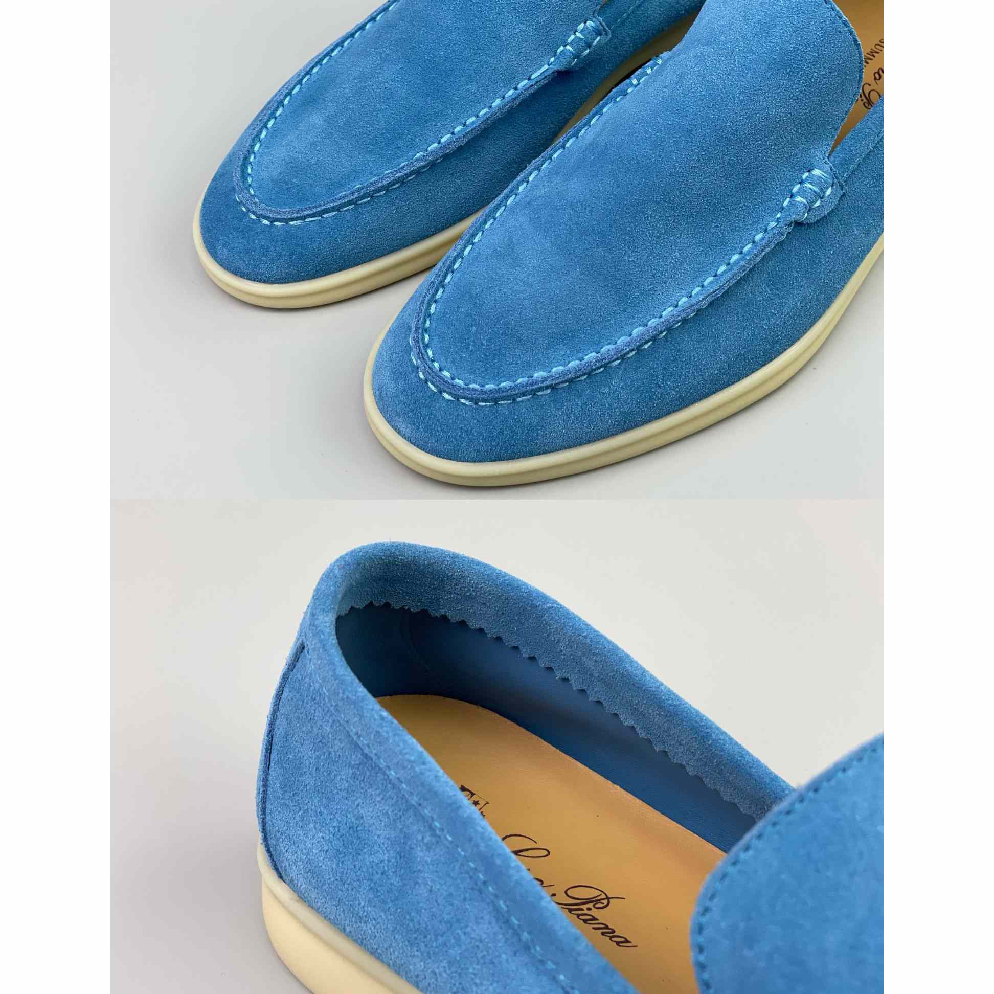 Loro Piana Summer Walk Loafers In Blue - EUR FASHION