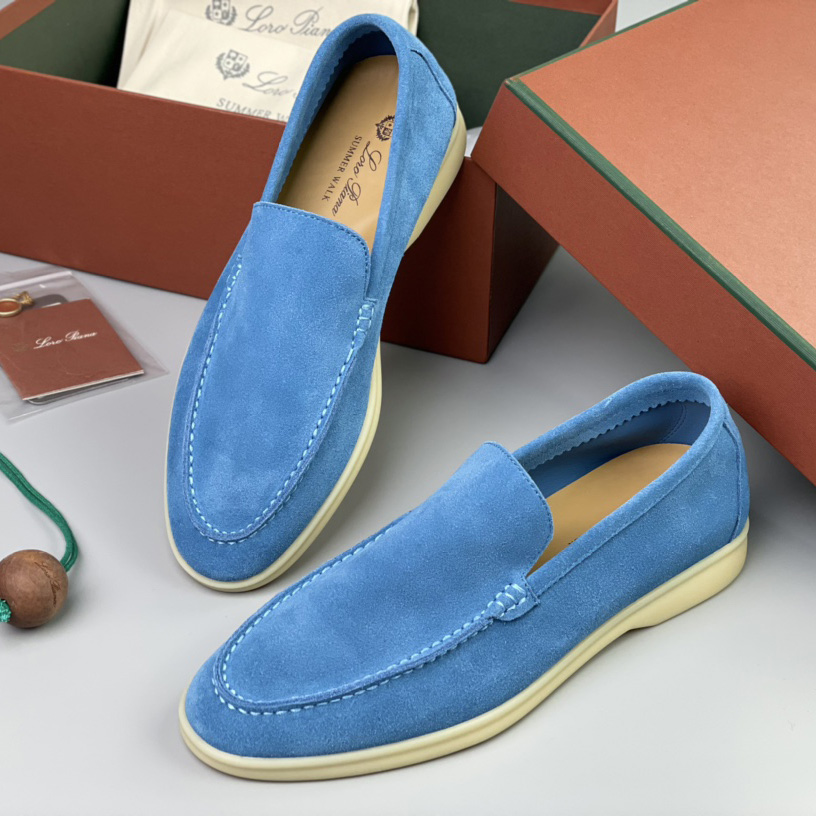 Loro Piana Summer Walk Loafers In Blue - EUR FASHION