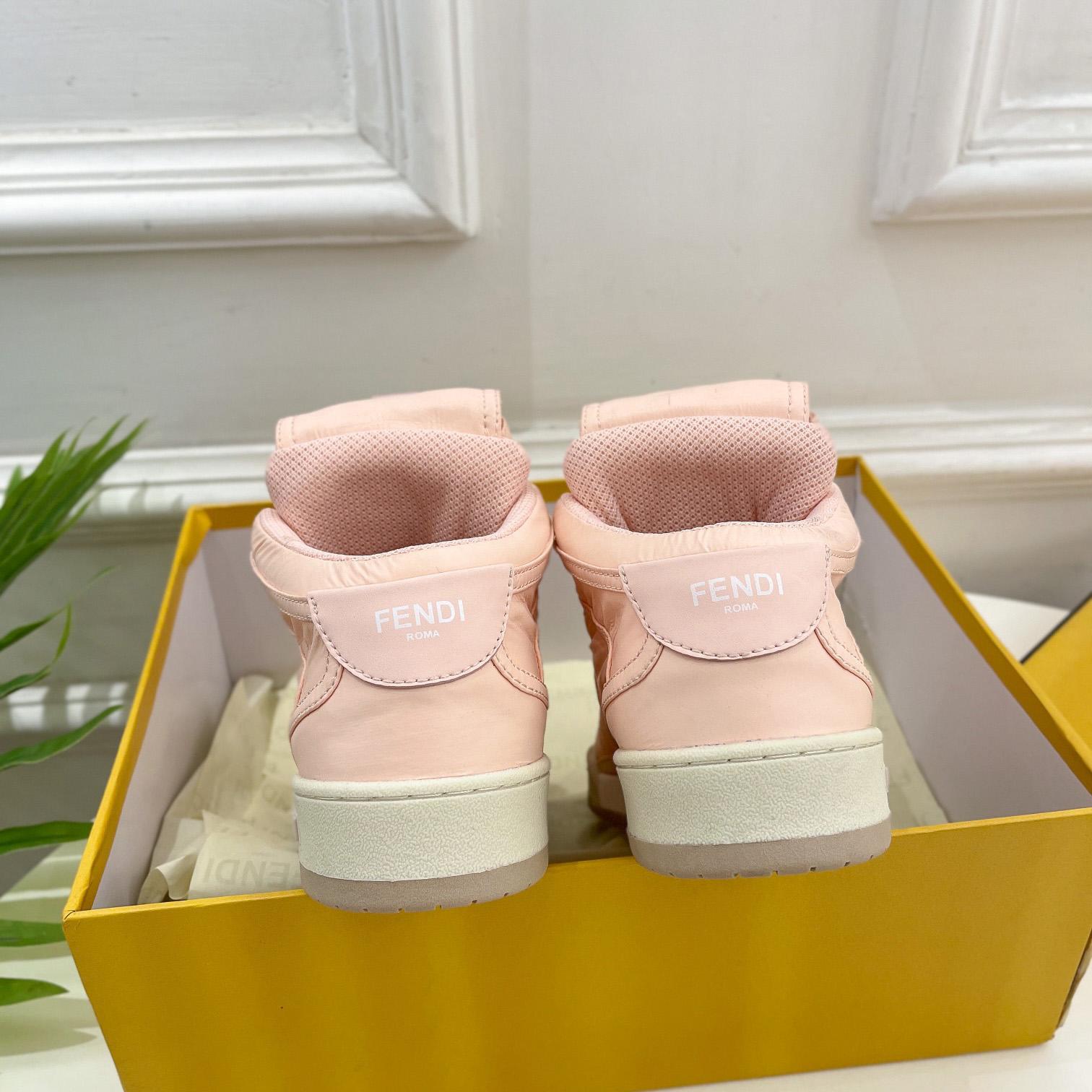 Fendi Match Pink Nylon High-Tops Sneaker - EUR FASHION