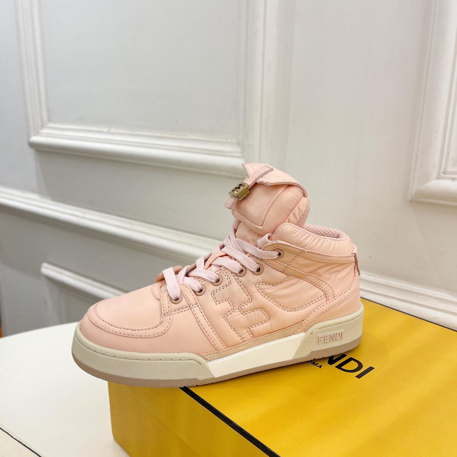 Fendi Match Pink Nylon High-Tops Sneaker - EUR FASHION