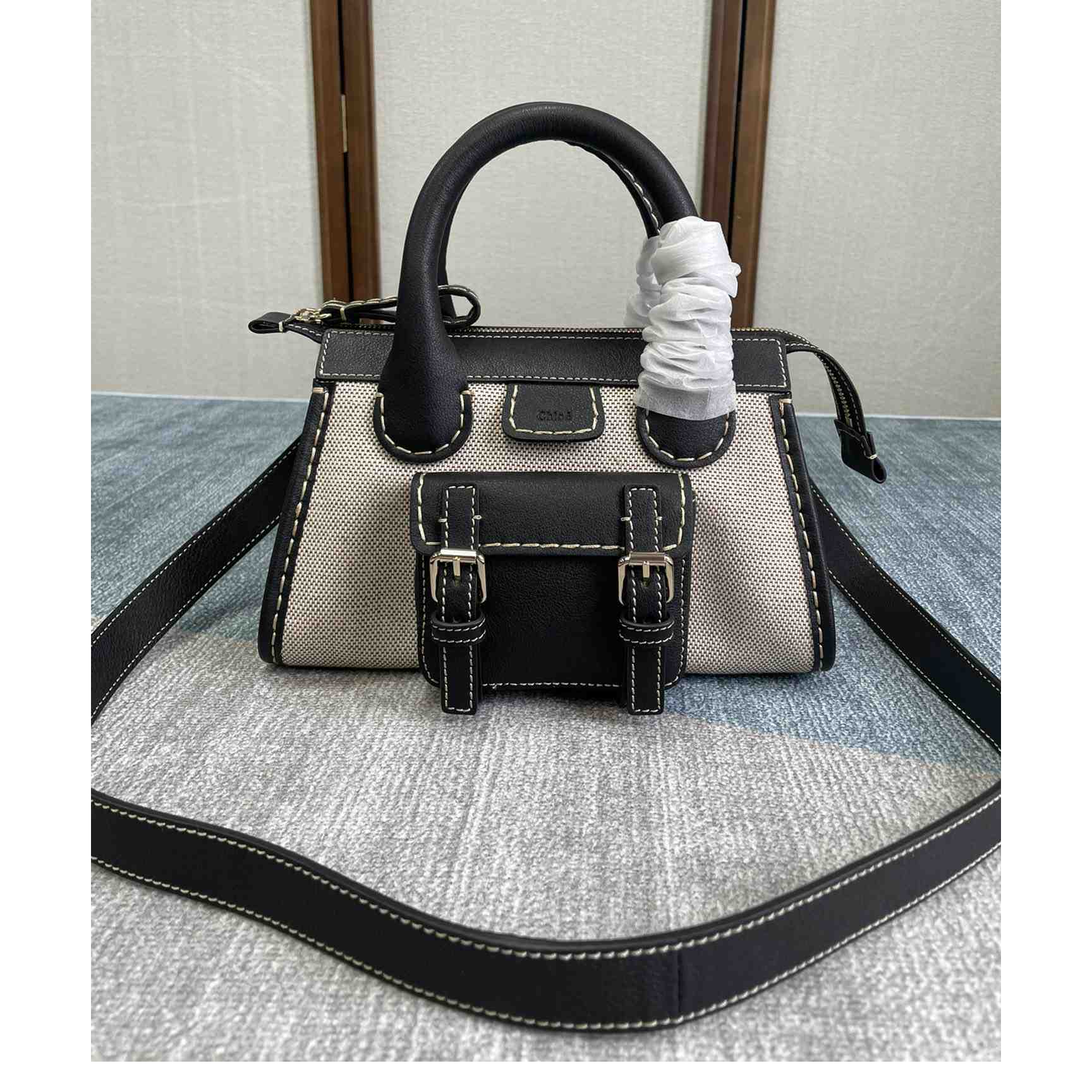 Chloe Edith Beige Black Mini In Shoulder Bags(26.5-16-11cm) - EUR FASHION