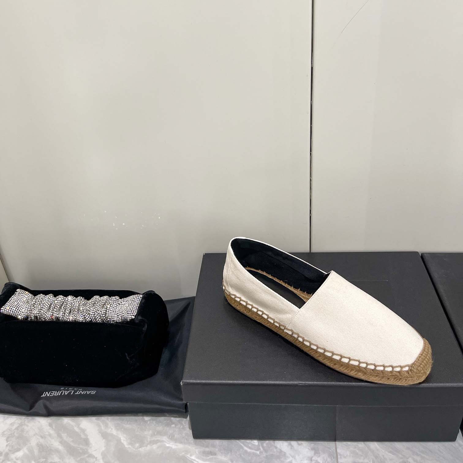 Saint Laurent Cassandre Embroidered Espadrilles In Canvas - EUR FASHION