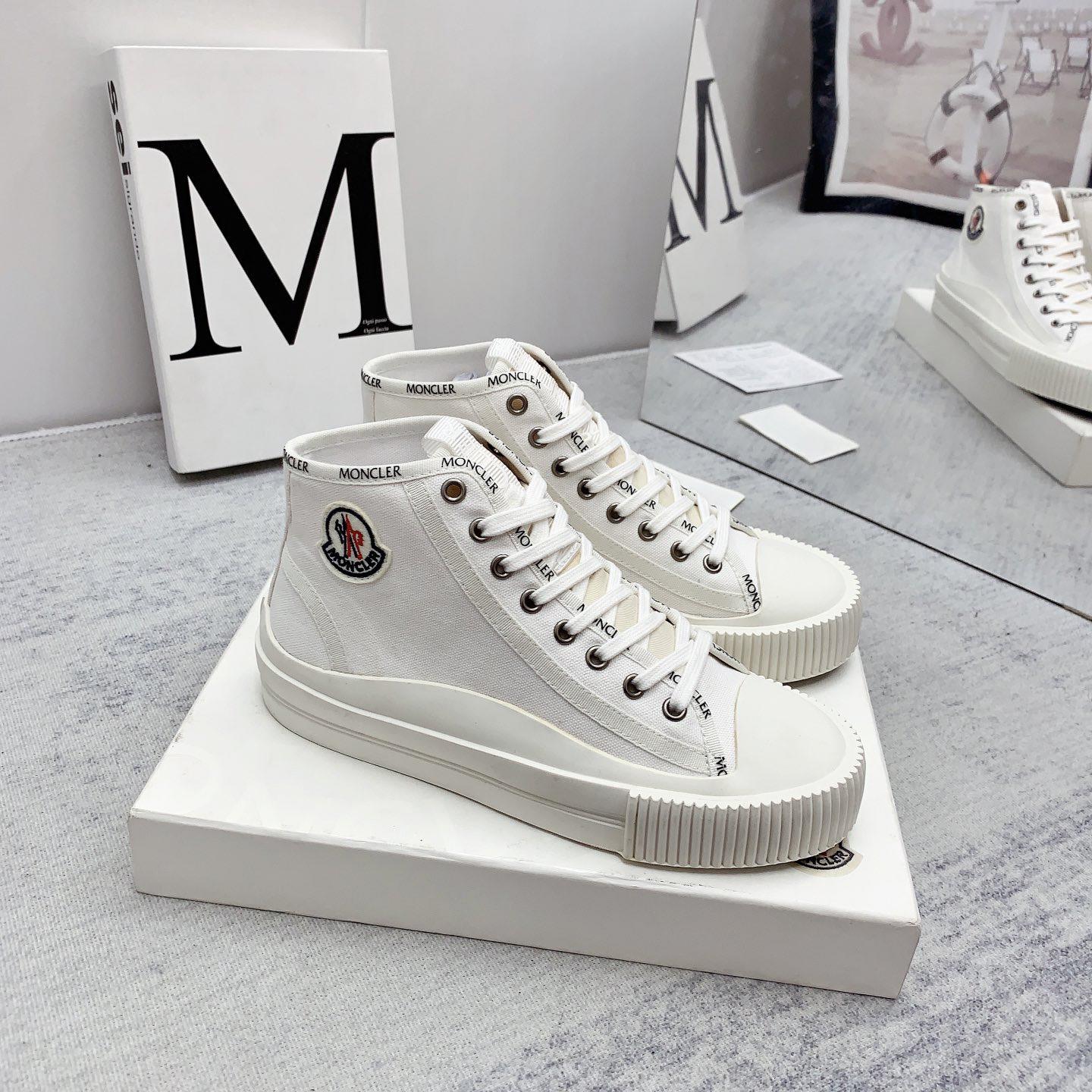 Moncler White Lissex Sneakers - EUR FASHION