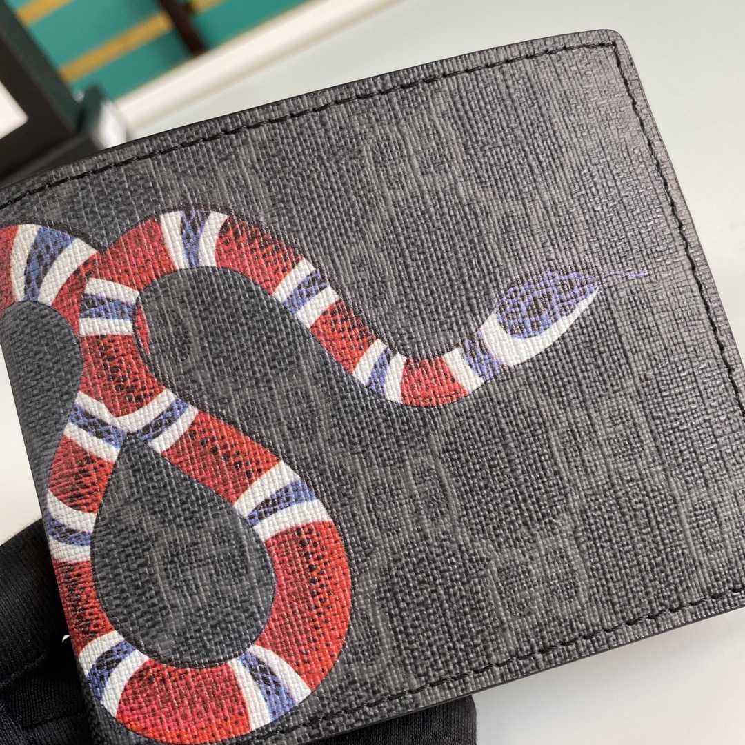 Gucci Kingsnake Print GG Supreme Wallet(11-9-1.5cm)    - EUR FASHION