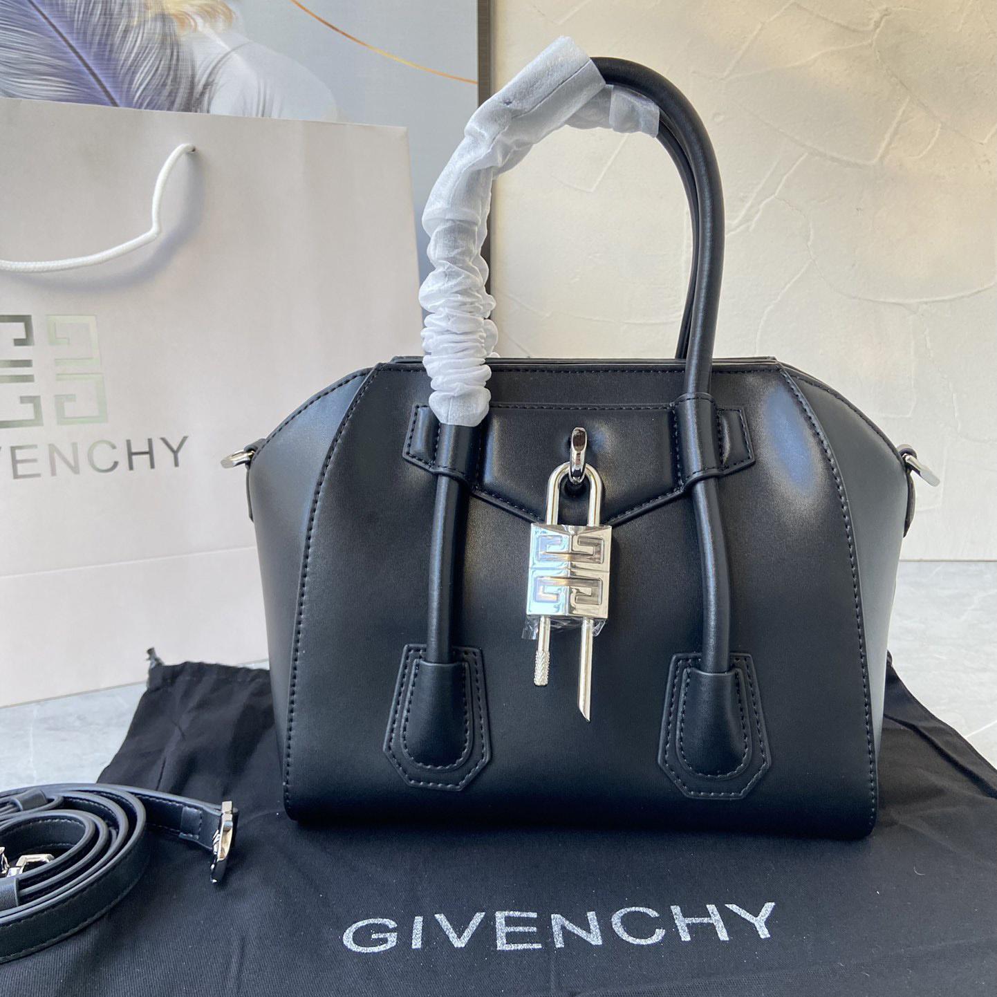 Givenchy Mini Antigona Lock Bag In Box Leather (23*27*13cm) - EUR FASHION