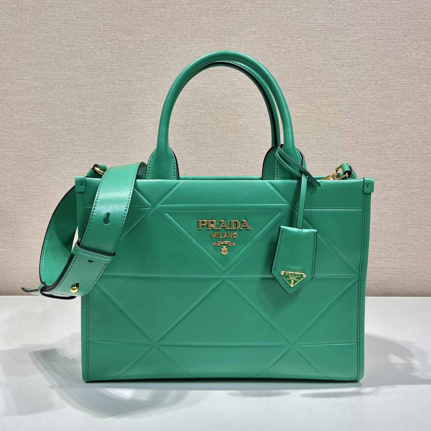 Prada Small Leather Prada Symbole Bag With Topstitching - EUR FASHION