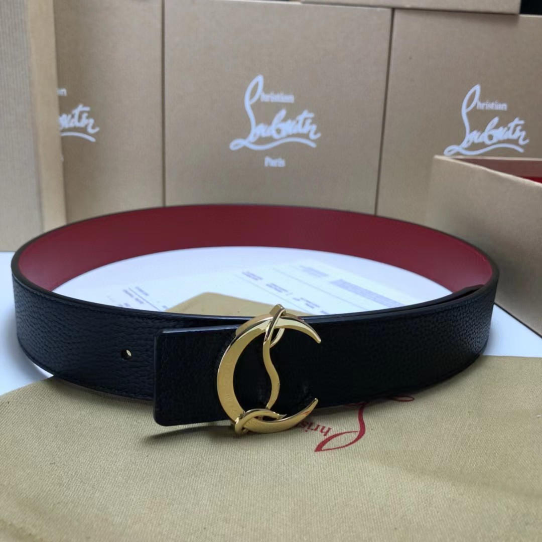 Christian Louboutin Logo Leather Belt  - EUR FASHION