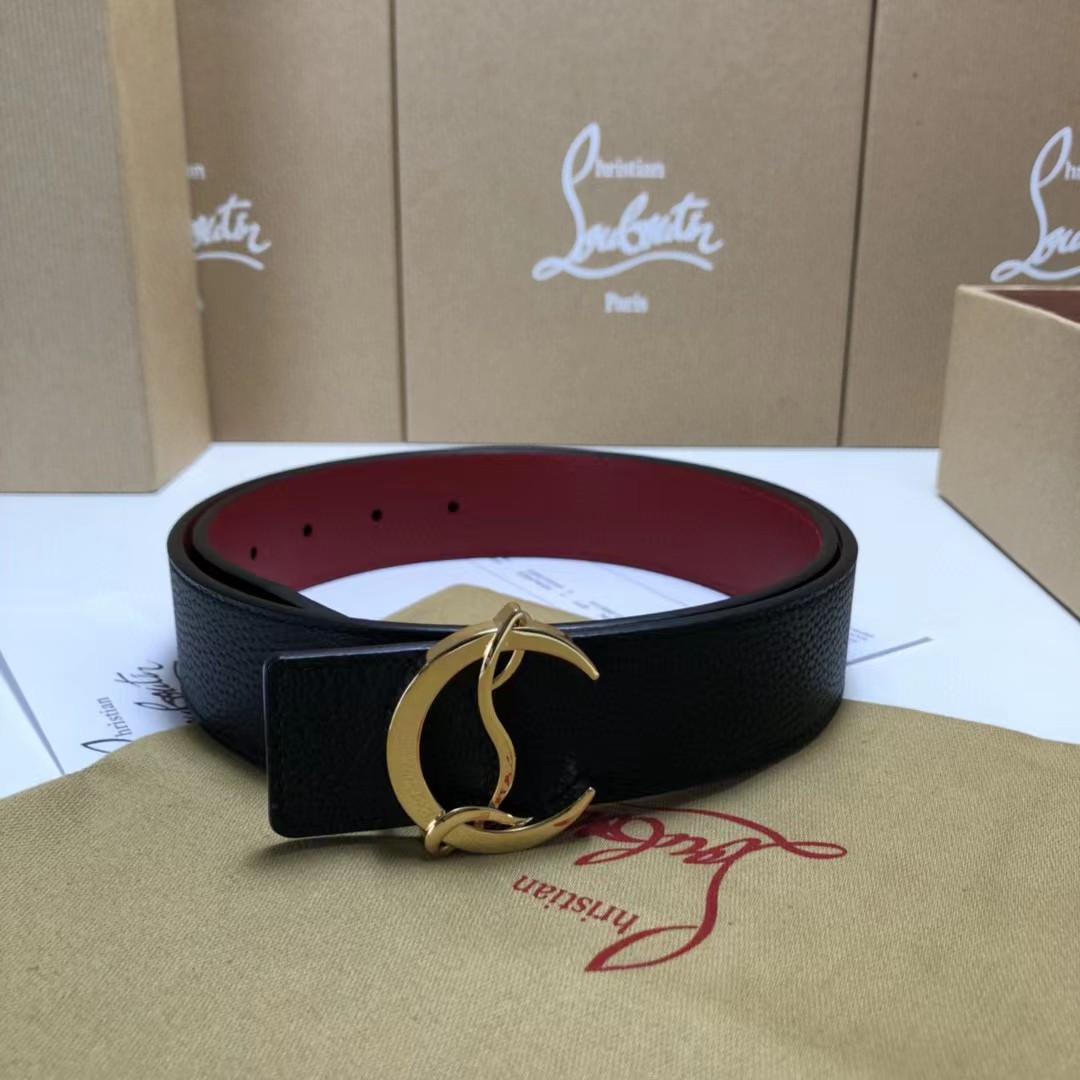 Christian Louboutin Logo Leather Belt  - EUR FASHION