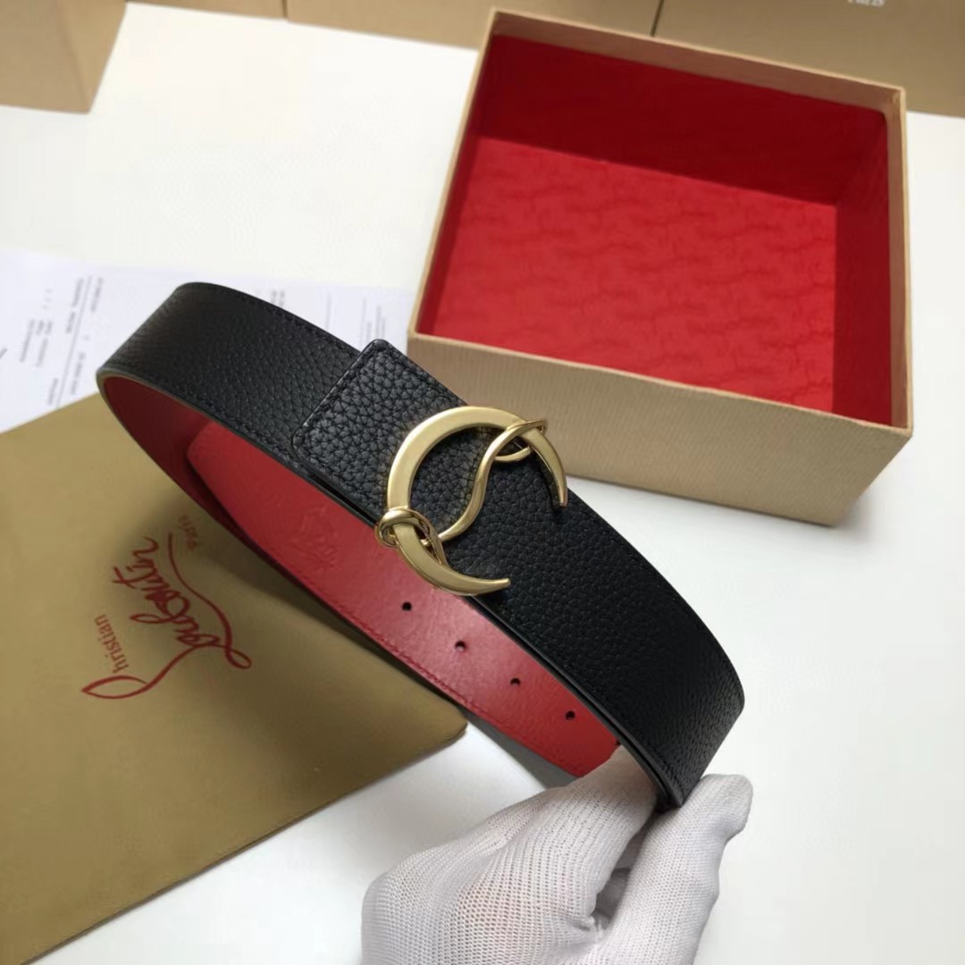 Christian Louboutin Logo Leather Belt  - EUR FASHION