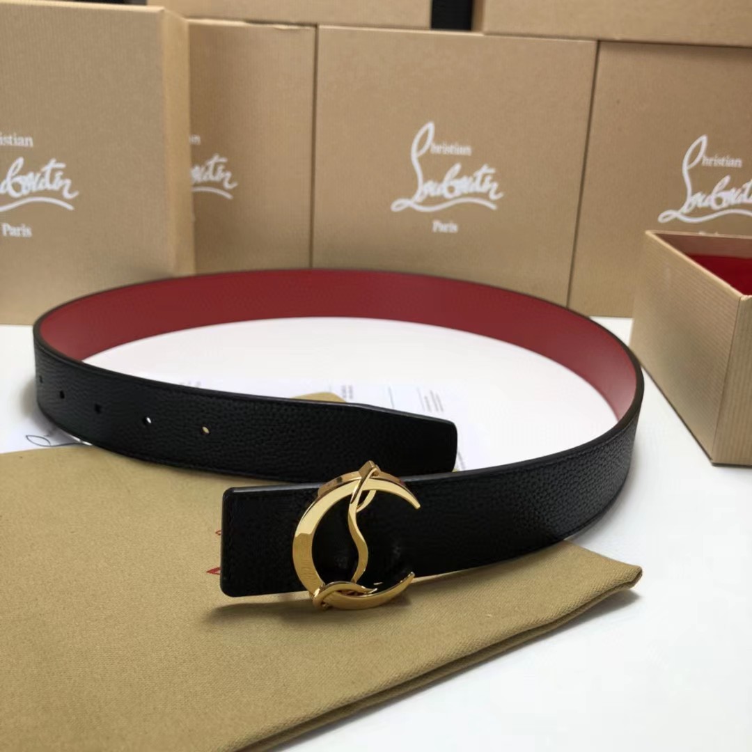 Christian Louboutin Logo Leather Belt  - EUR FASHION