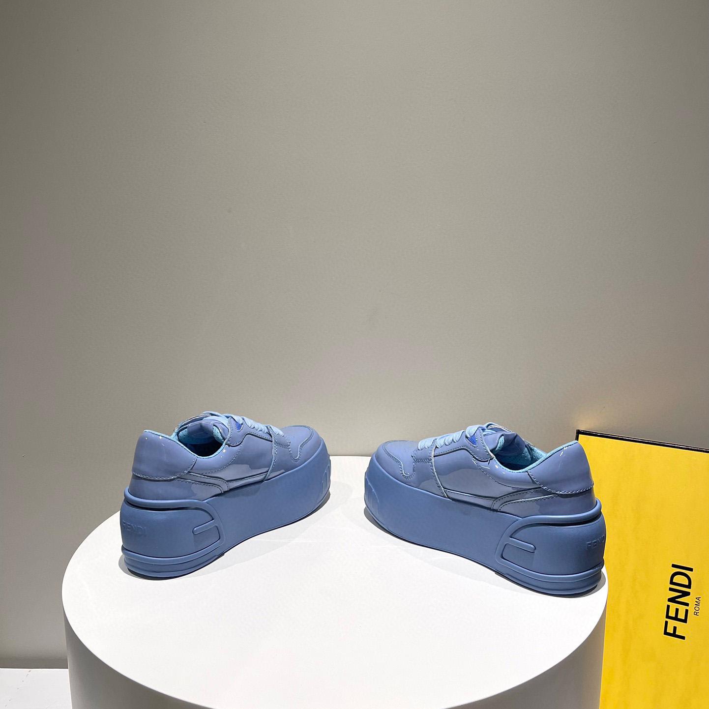 Fendi Fashion Show Blue Leather Low-Tops Sneaker  - EUR FASHION