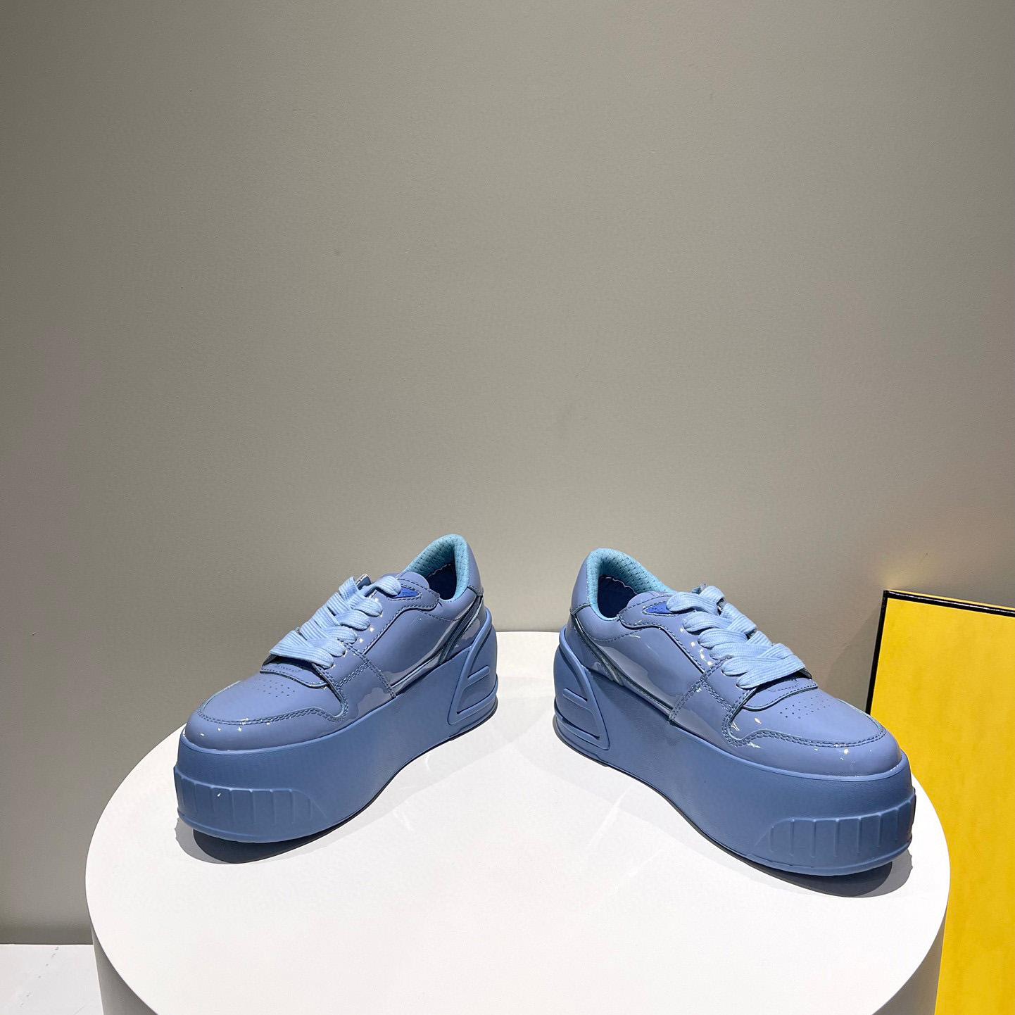 Fendi Fashion Show Blue Leather Low-Tops Sneaker  - EUR FASHION