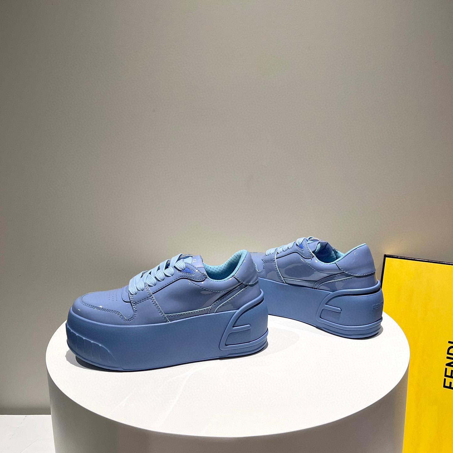 Fendi Fashion Show Blue Leather Low-Tops Sneaker  - EUR FASHION