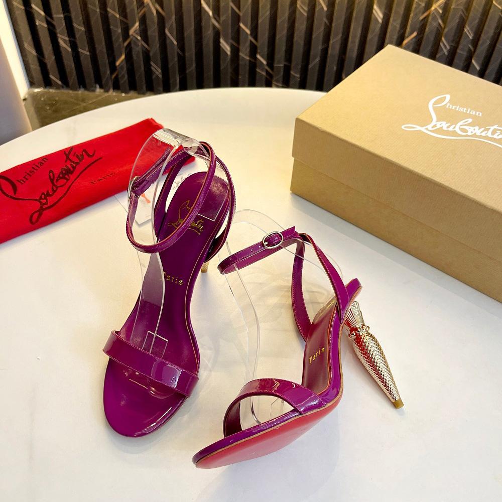 Christian Louboutin Lipqueen 105 Patent Leather Sandals - EUR FASHION