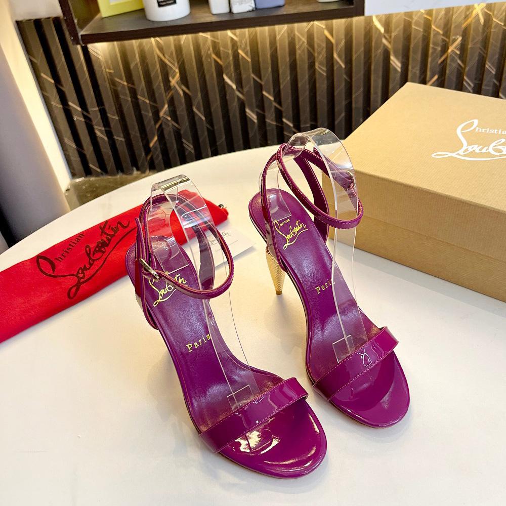 Christian Louboutin Lipqueen 105 Patent Leather Sandals - EUR FASHION