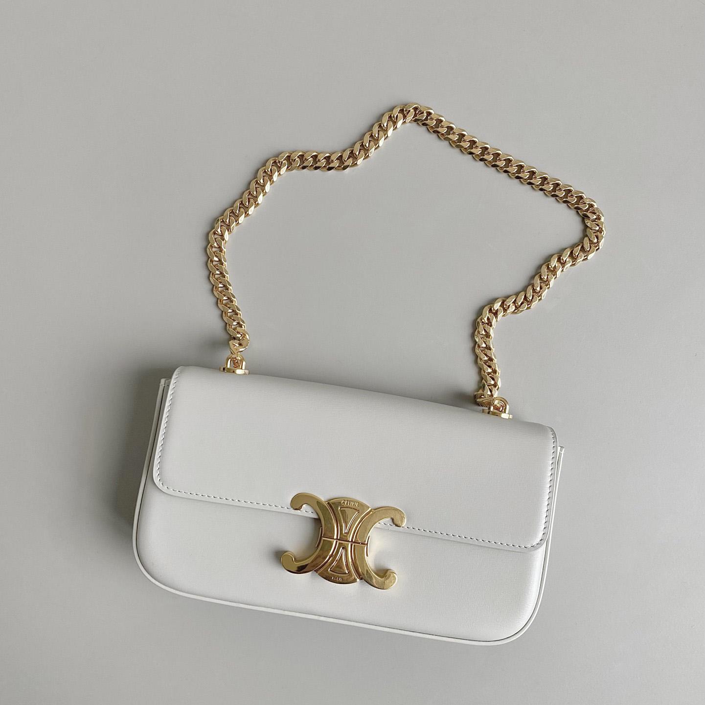 Celine Chain Shoulder Bag Triomphe In Shiny Calfskin - EUR FASHION