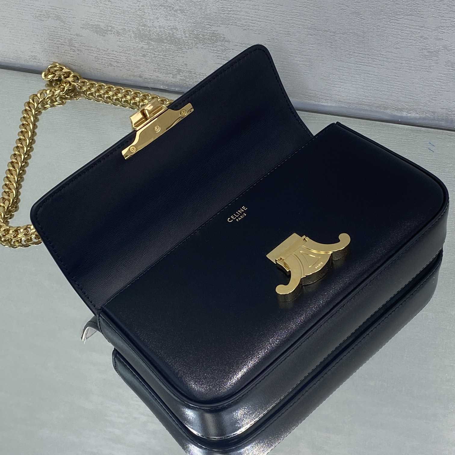 Celine Chain Box Triomphe Bag In Shiny Calfskin - EUR FASHION