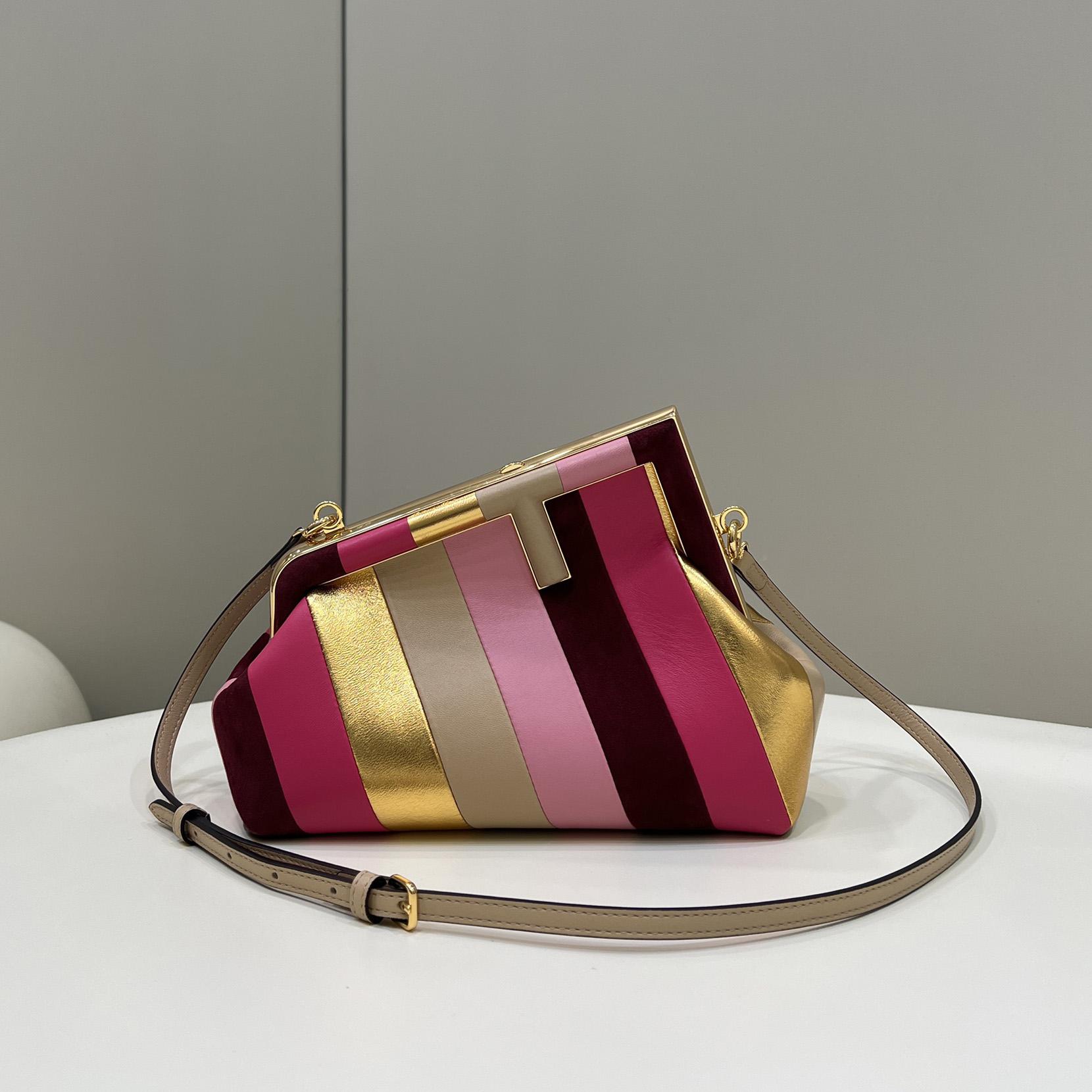 Fendi First Small Leather Bag With Multicolour Inlay - EUR FASHION