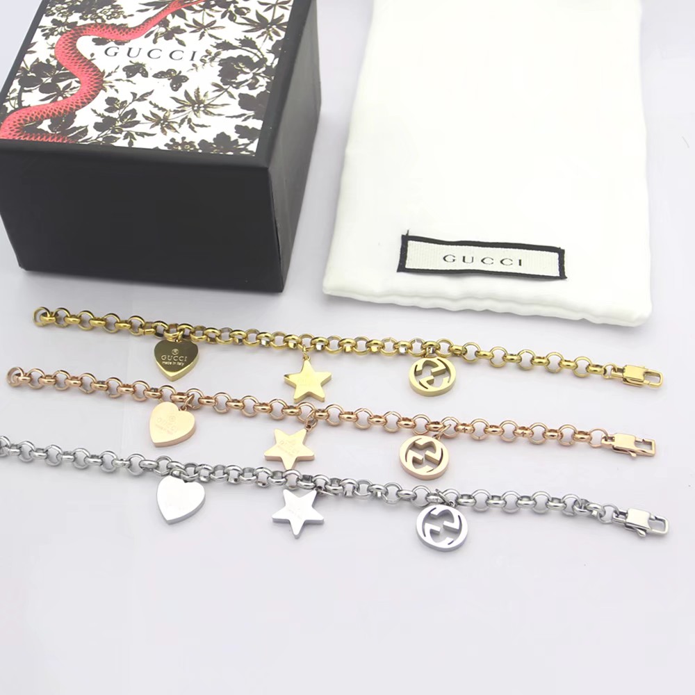 Gucci Sliver Bracelet With Gucci Charms - EUR FASHION