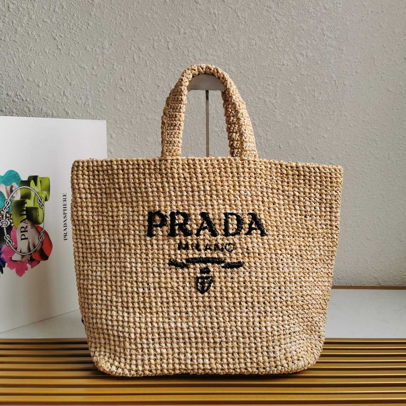 Prada Small Raffia Tote Bag - EUR FASHION