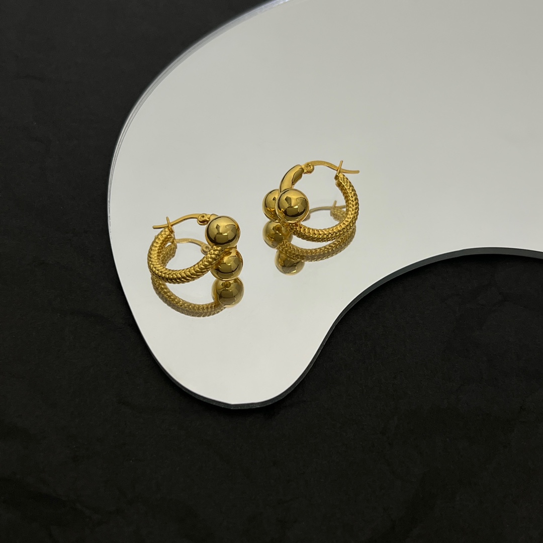 Bottega Veneta Intreccio Hoop Earrings - EUR FASHION