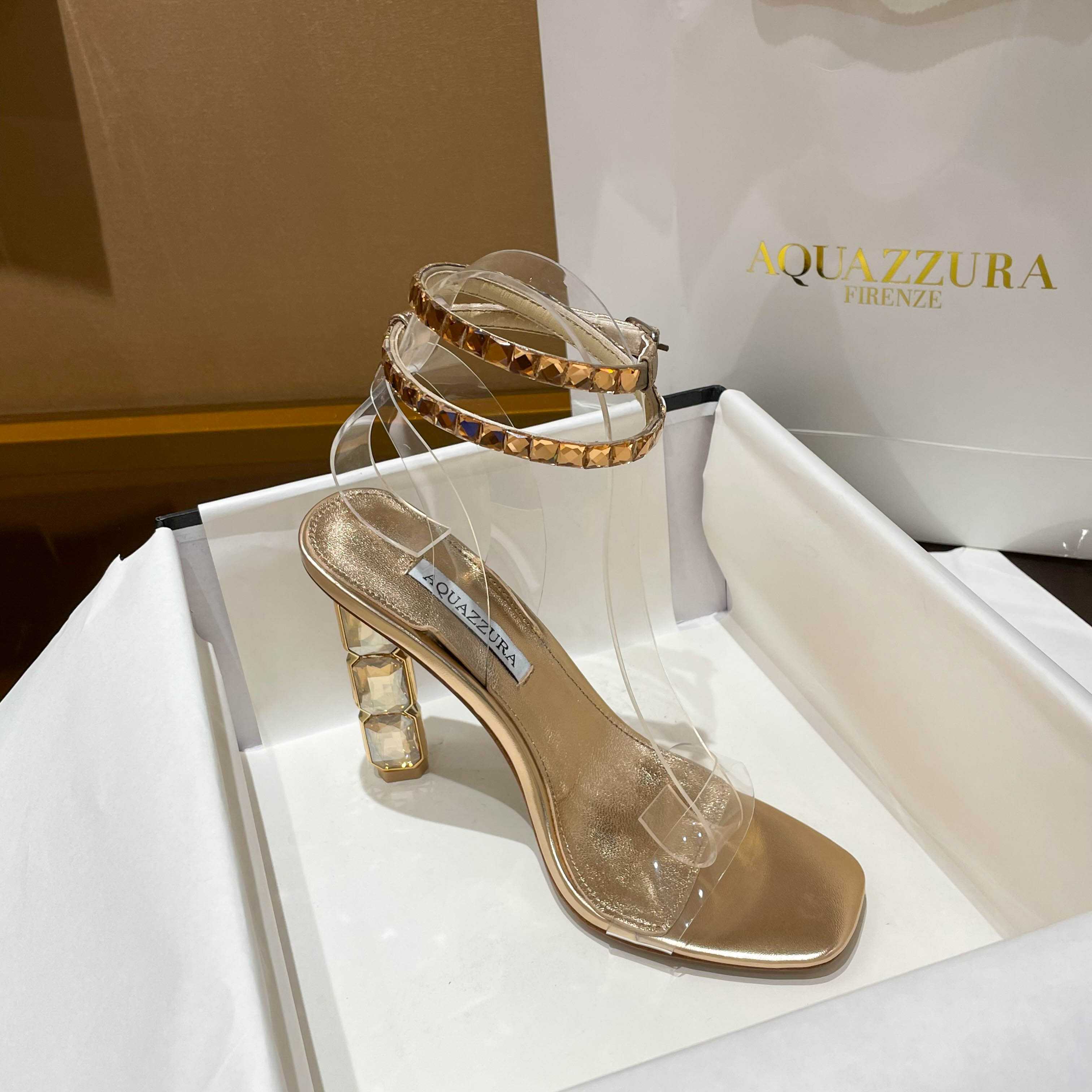 Aquazzura Aura Plexi Sandal 105 - EUR FASHION