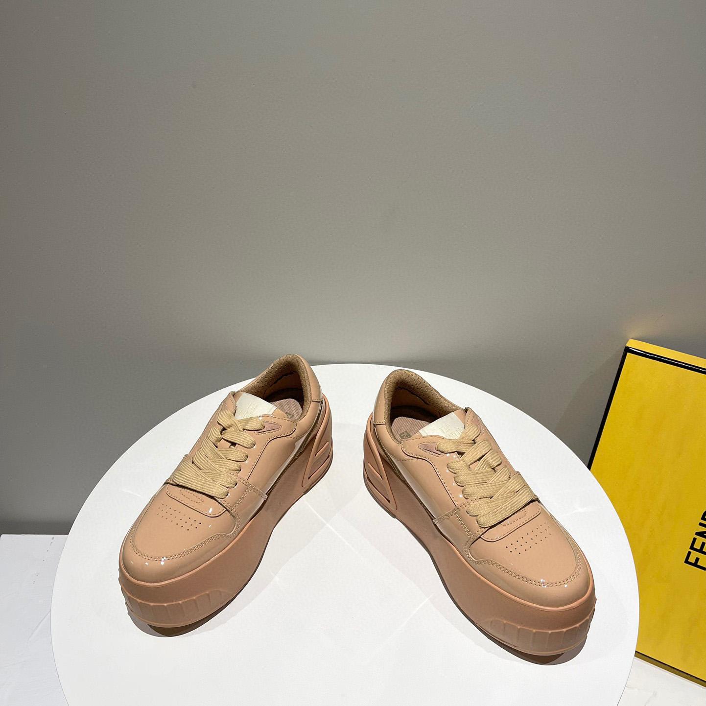 Fendi Fashion Show Beige Leather Low-Tops Sneaker  - EUR FASHION