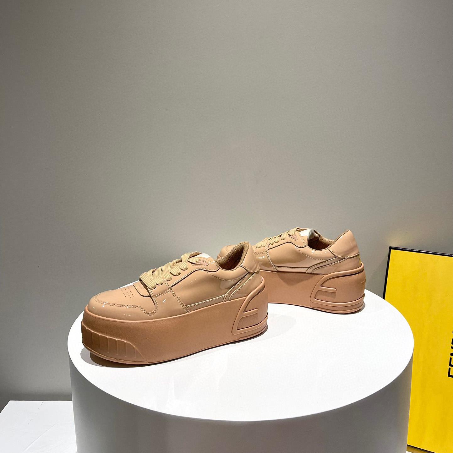 Fendi Fashion Show Beige Leather Low-Tops Sneaker  - EUR FASHION