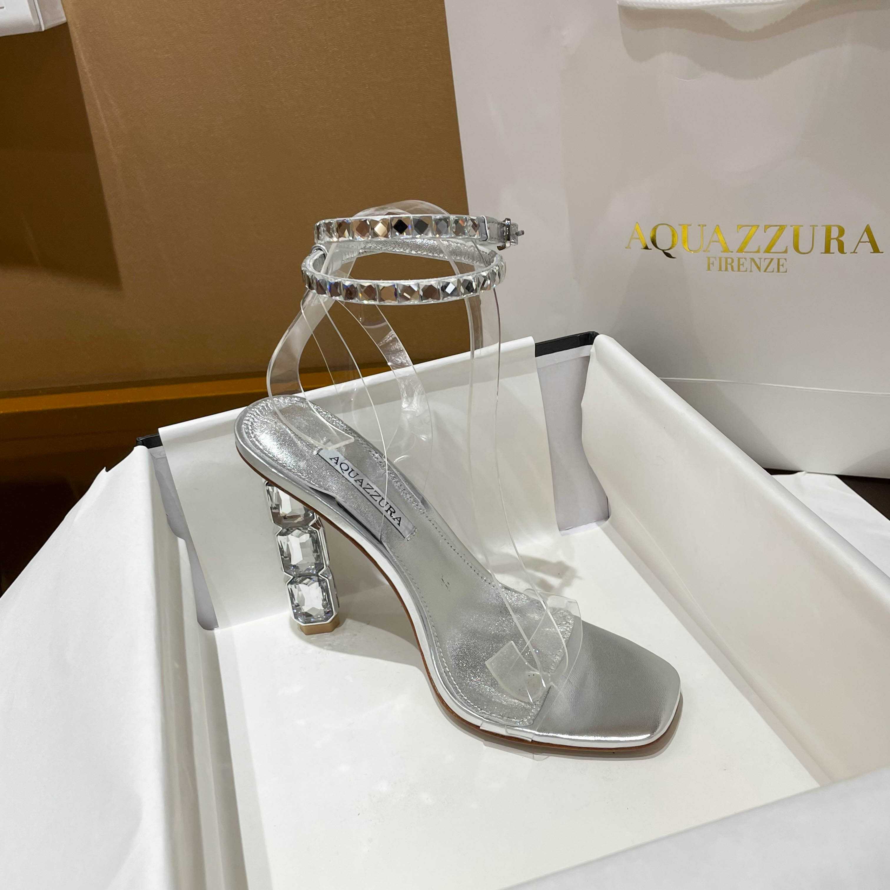 Aquazzura Aura Plexi Sandal 105 - EUR FASHION