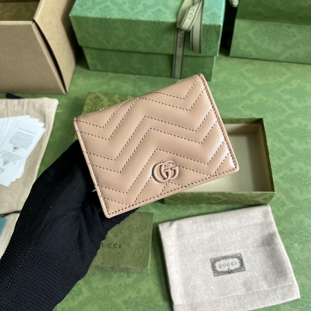 Gucci GG Marmont Matelassé Card Case Wallet - EUR FASHION