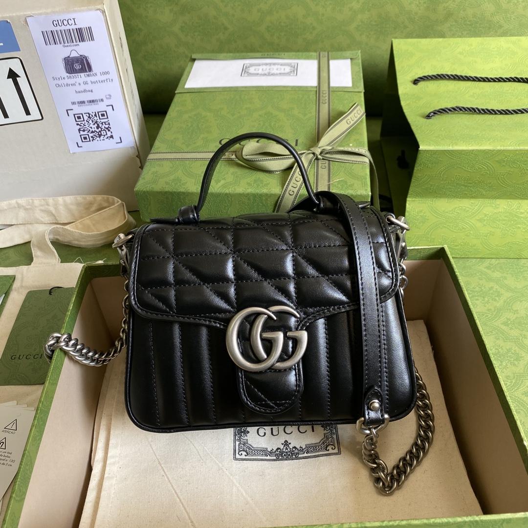 Gucci GG Marmont Mini Top Handle Bag(21*15.5*8cm) - EUR FASHION