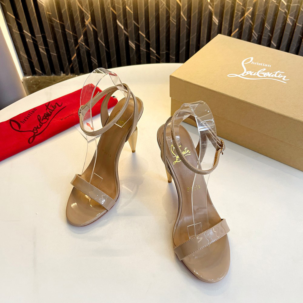 Christian Louboutin Lipqueen 105 Patent Leather Sandals - EUR FASHION