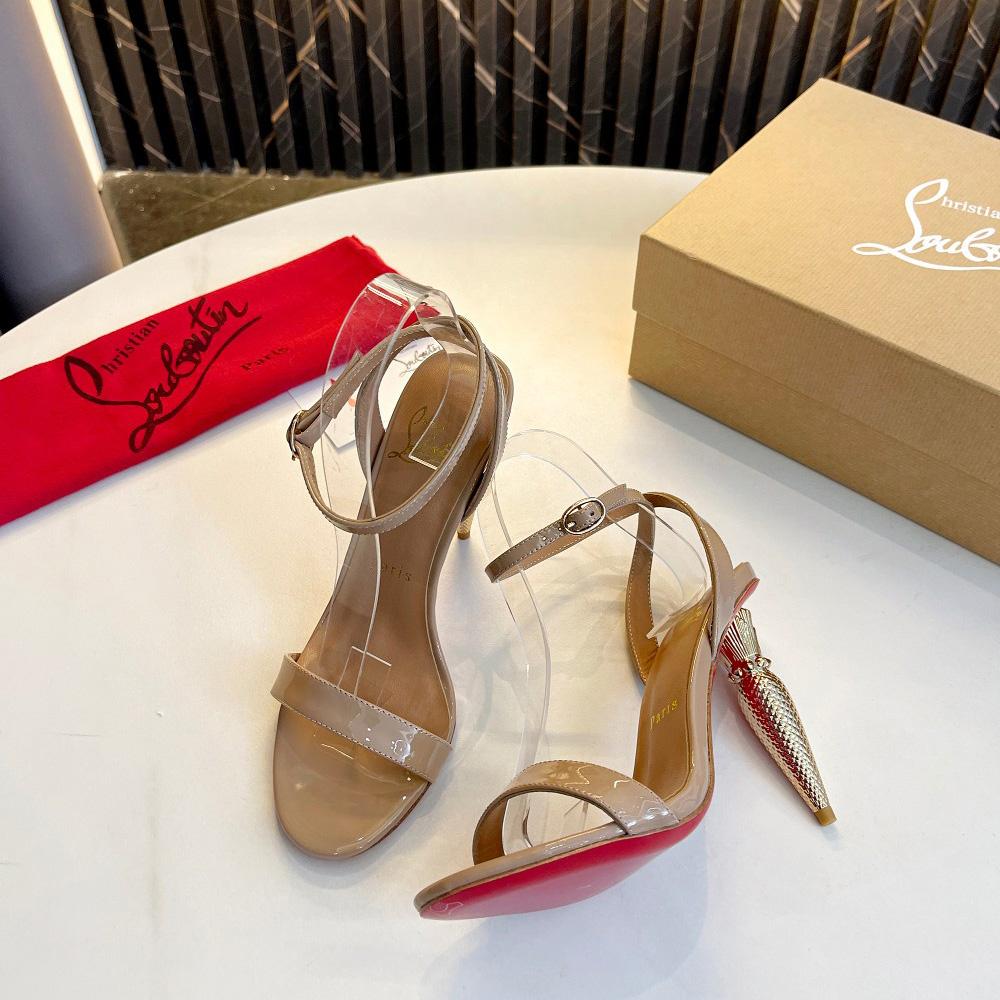 Christian Louboutin Lipqueen 105 Patent Leather Sandals - EUR FASHION