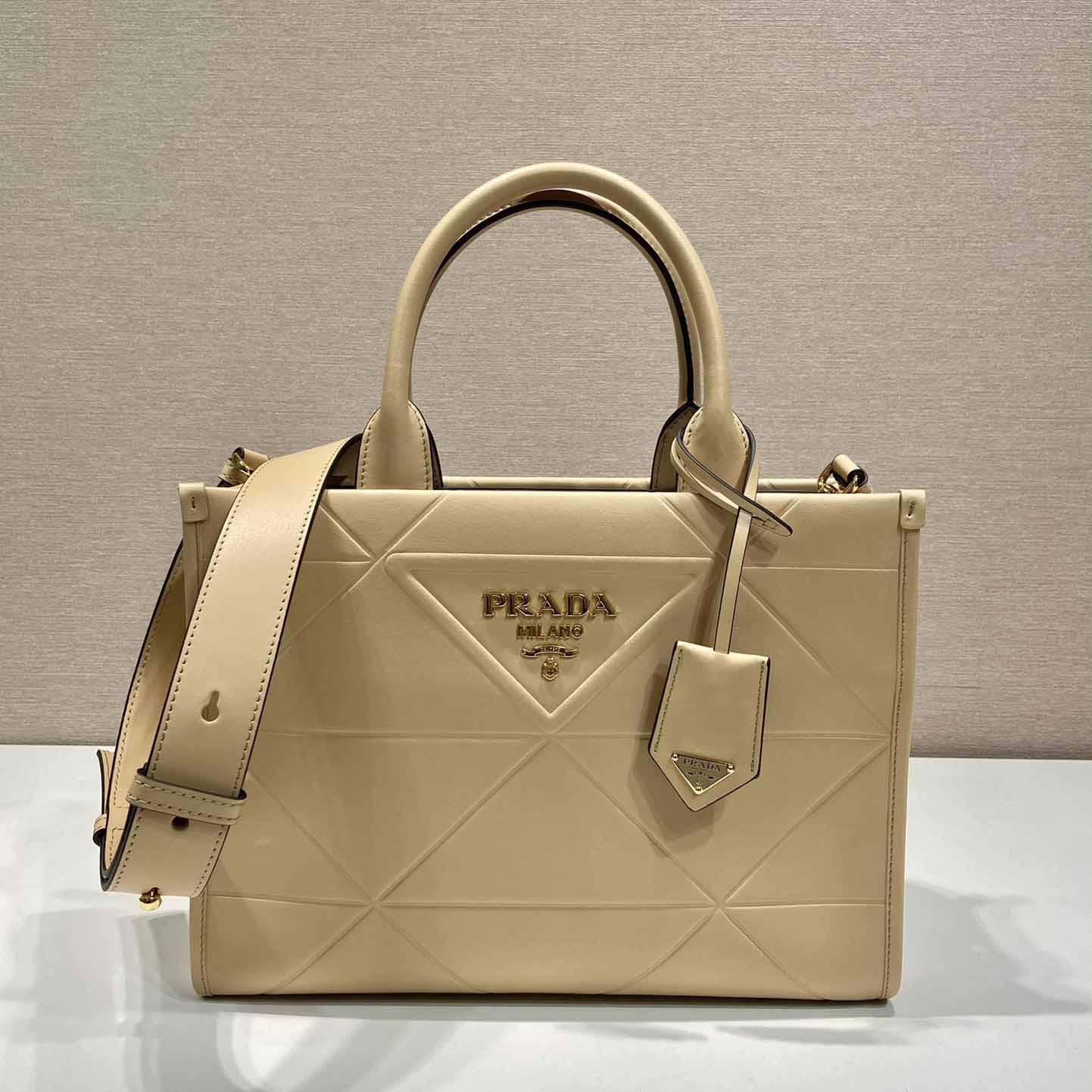 Prada Small Leather Prada Symbole Bag With Topstitching - EUR FASHION