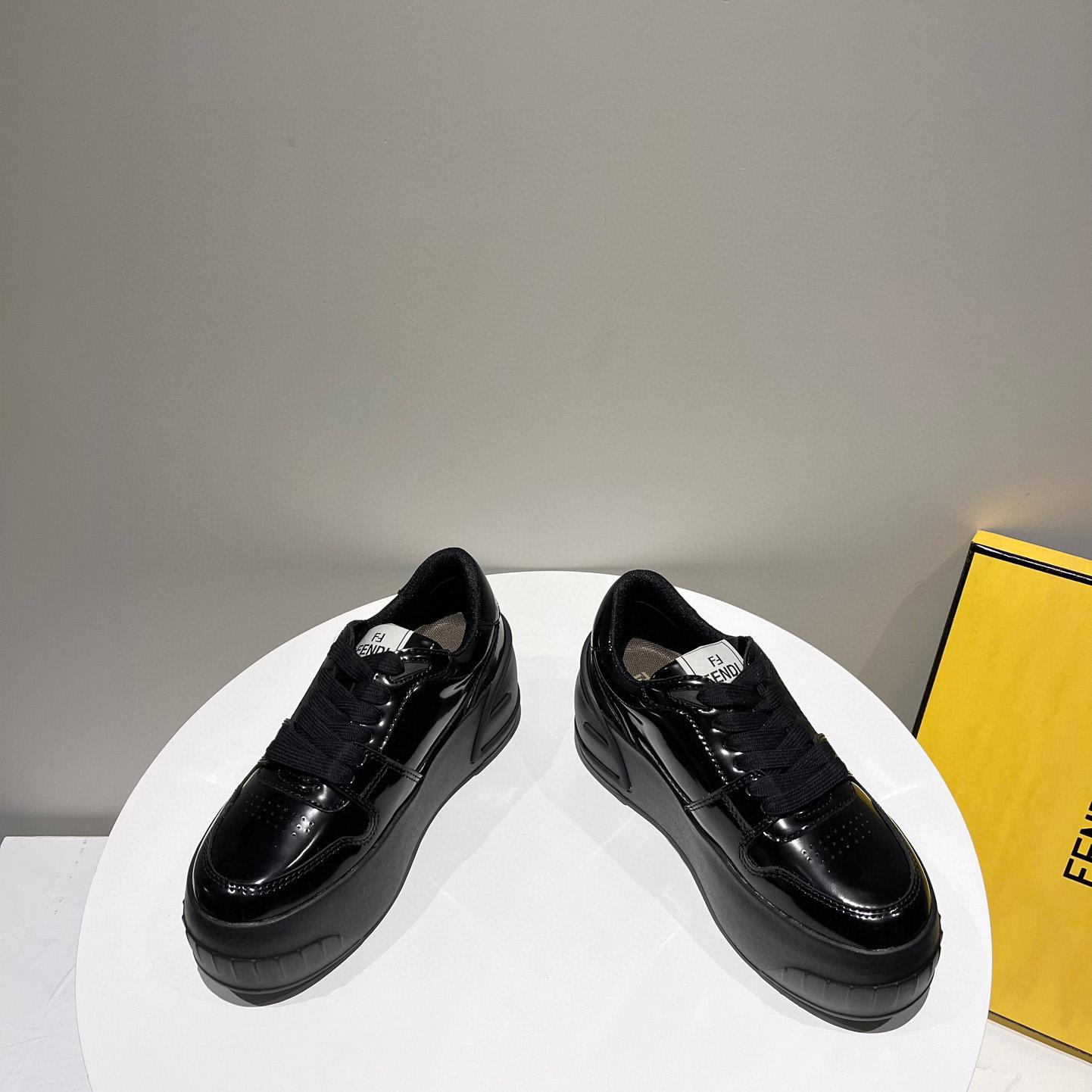 Fendi Fashion Show Black Leather Low-Tops Sneaker  - EUR FASHION