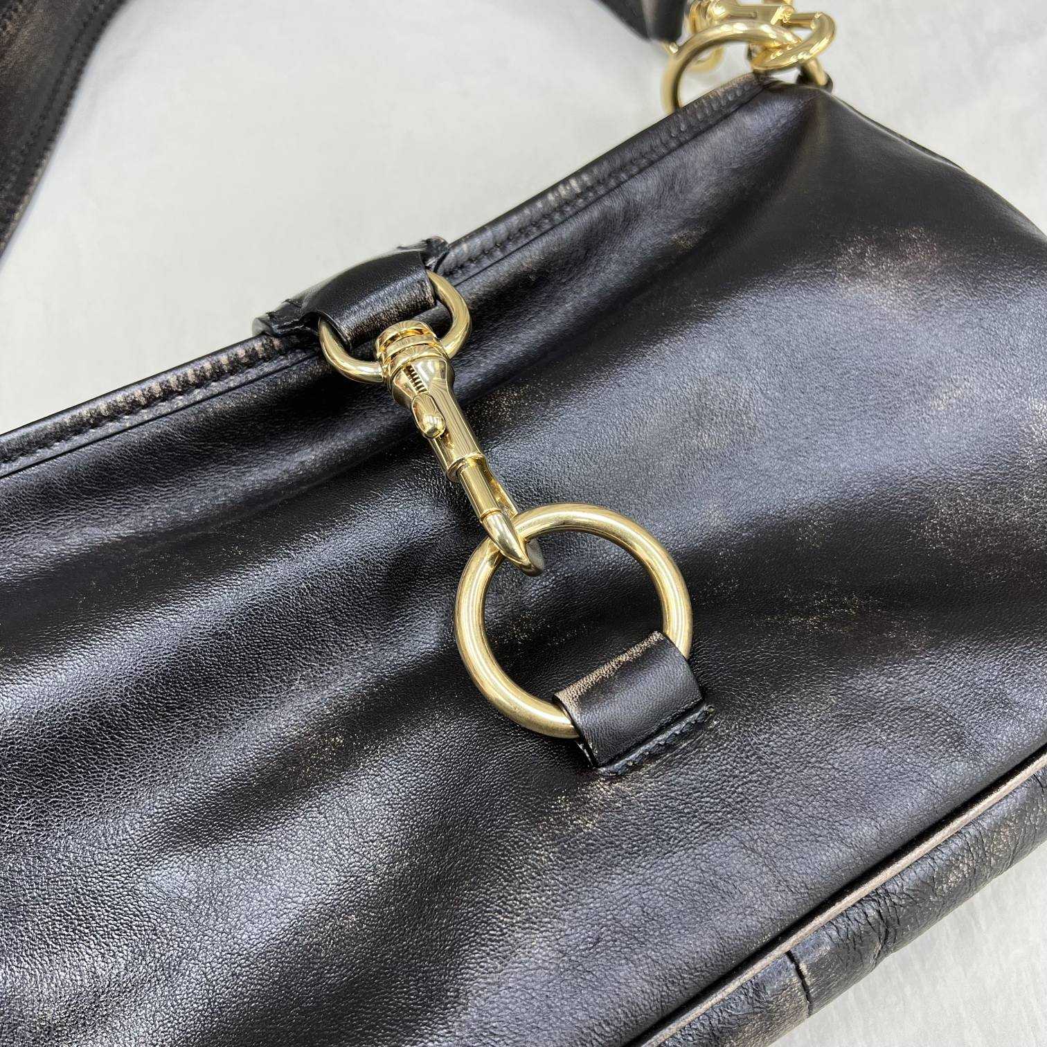 Miu Miu Leather Shoulder Bag With Snap Hook - EUR FASHION