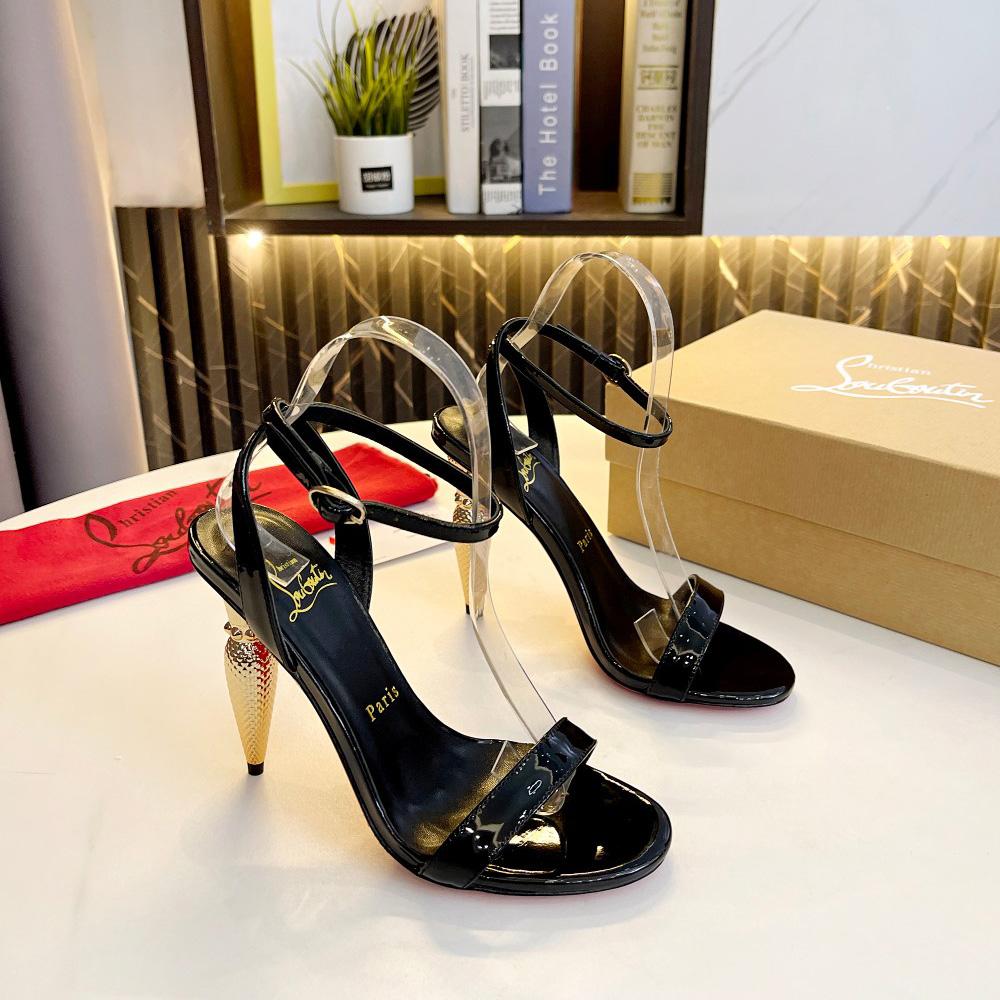 Christian Louboutin Lipqueen 105 Patent Leather Sandals - EUR FASHION