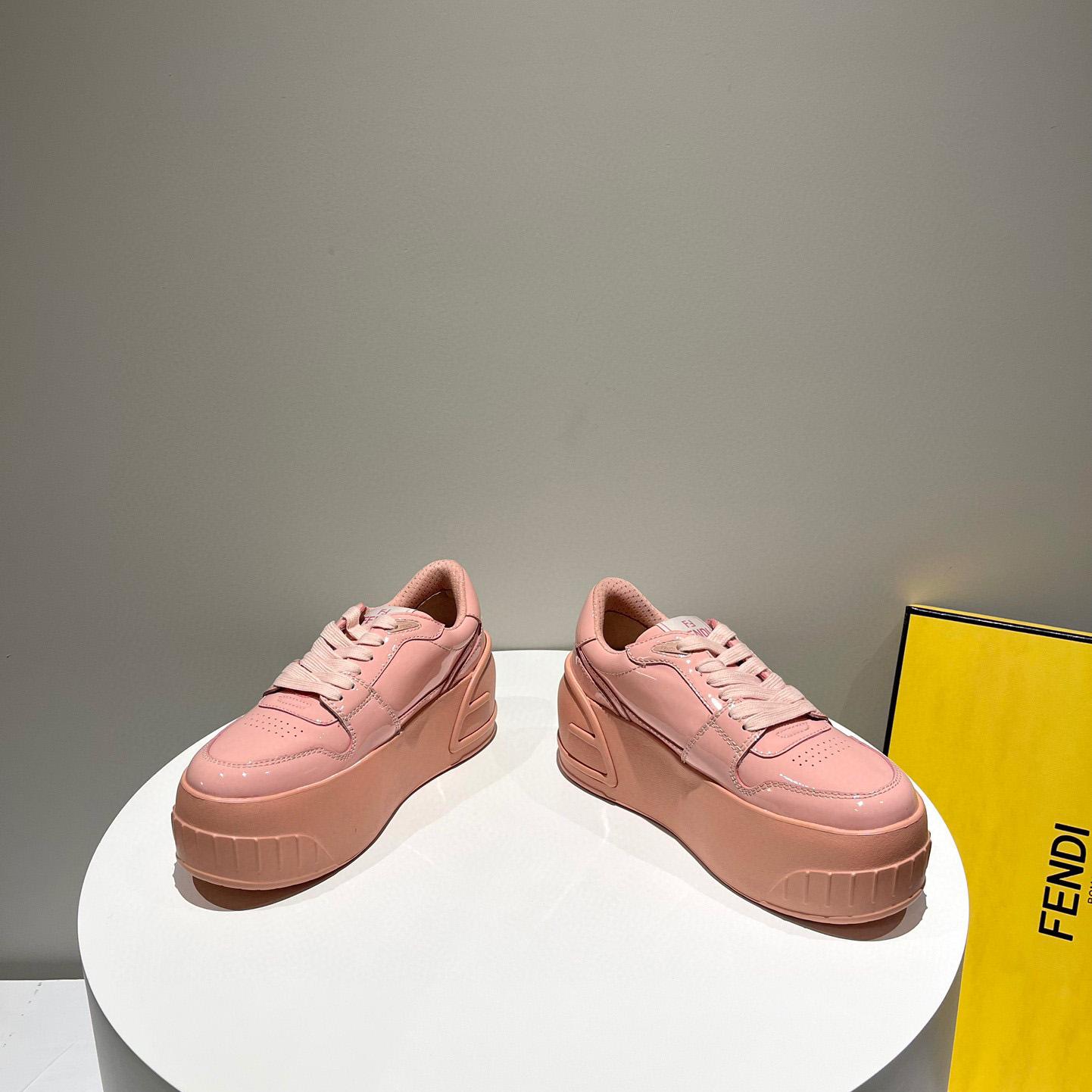 Fendi Fashion Show Pink Leather Low-Tops Sneaker  - EUR FASHION