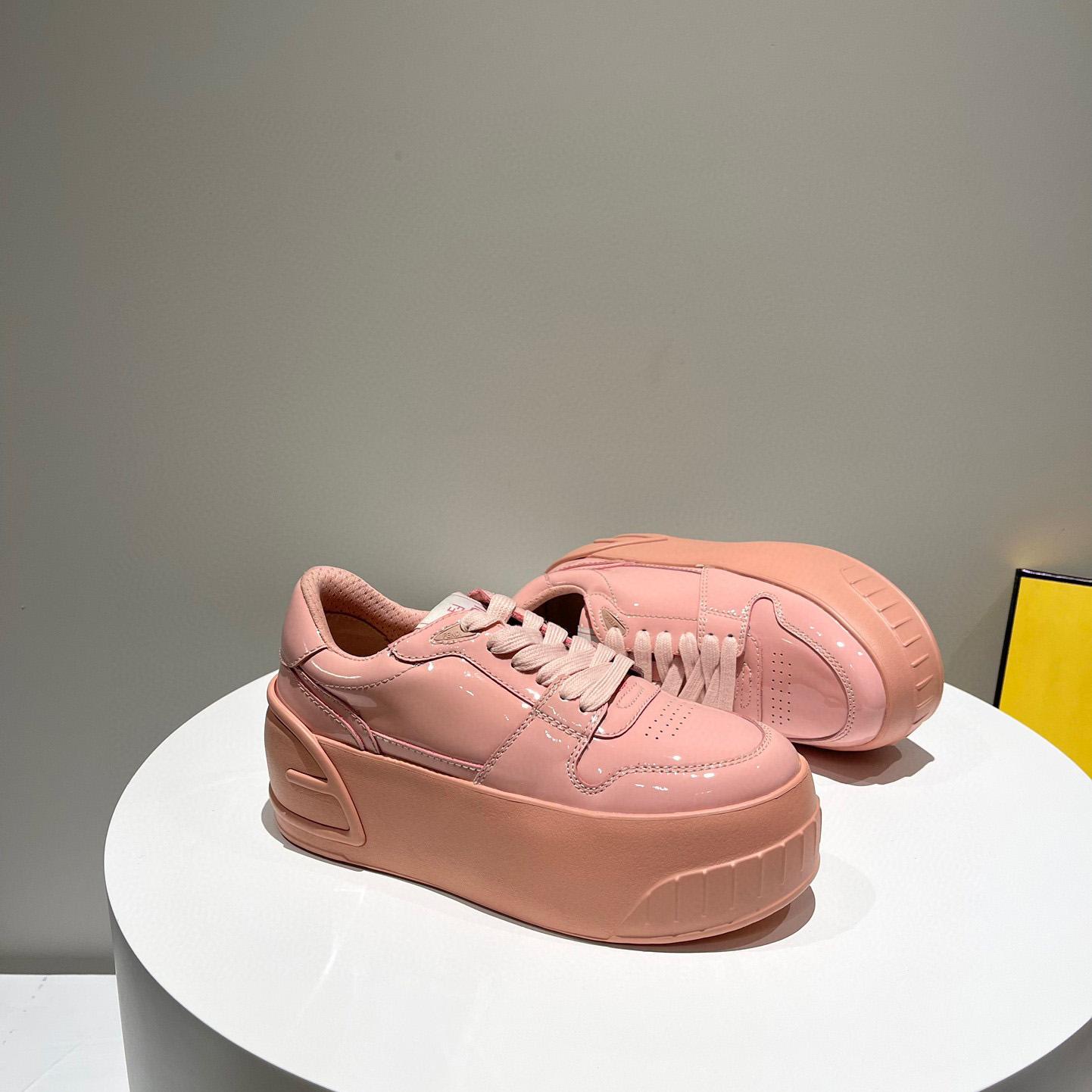 Fendi Fashion Show Pink Leather Low-Tops Sneaker  - EUR FASHION