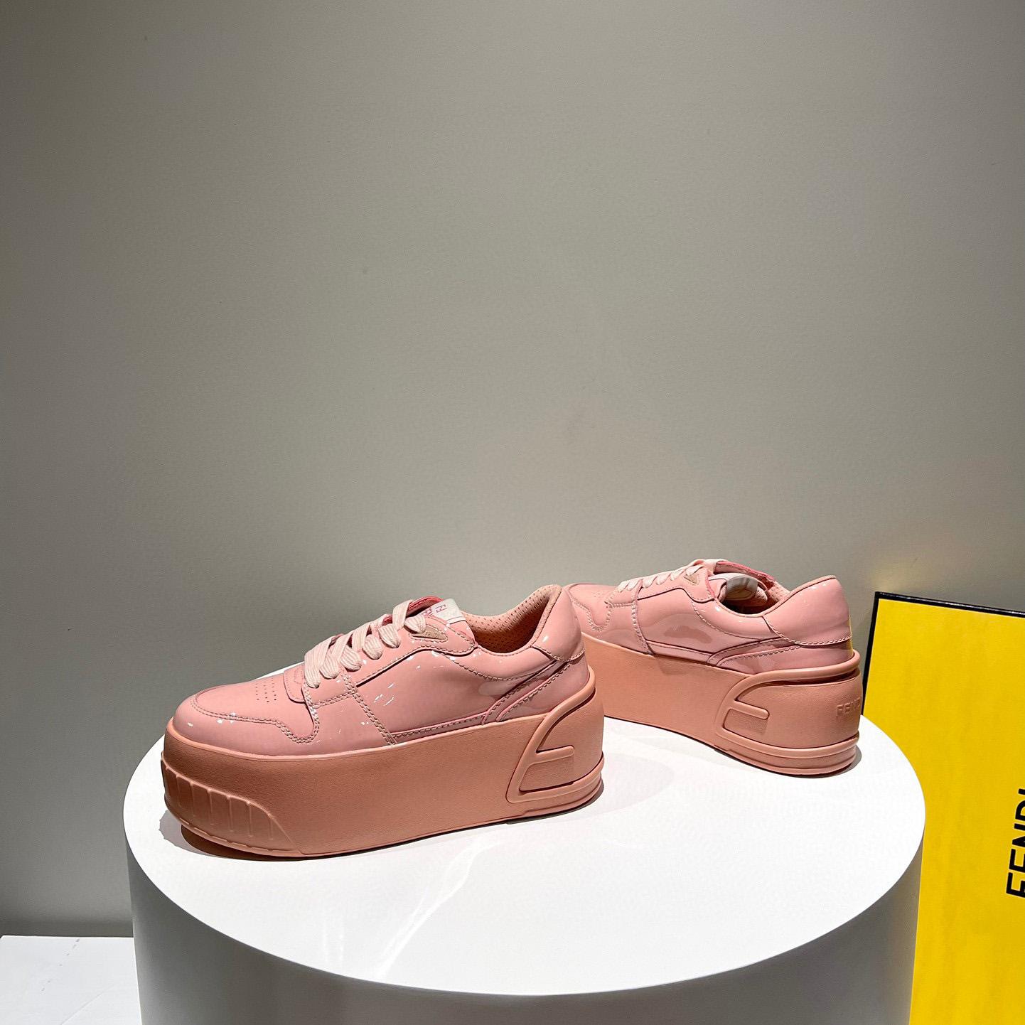 Fendi Fashion Show Pink Leather Low-Tops Sneaker  - EUR FASHION