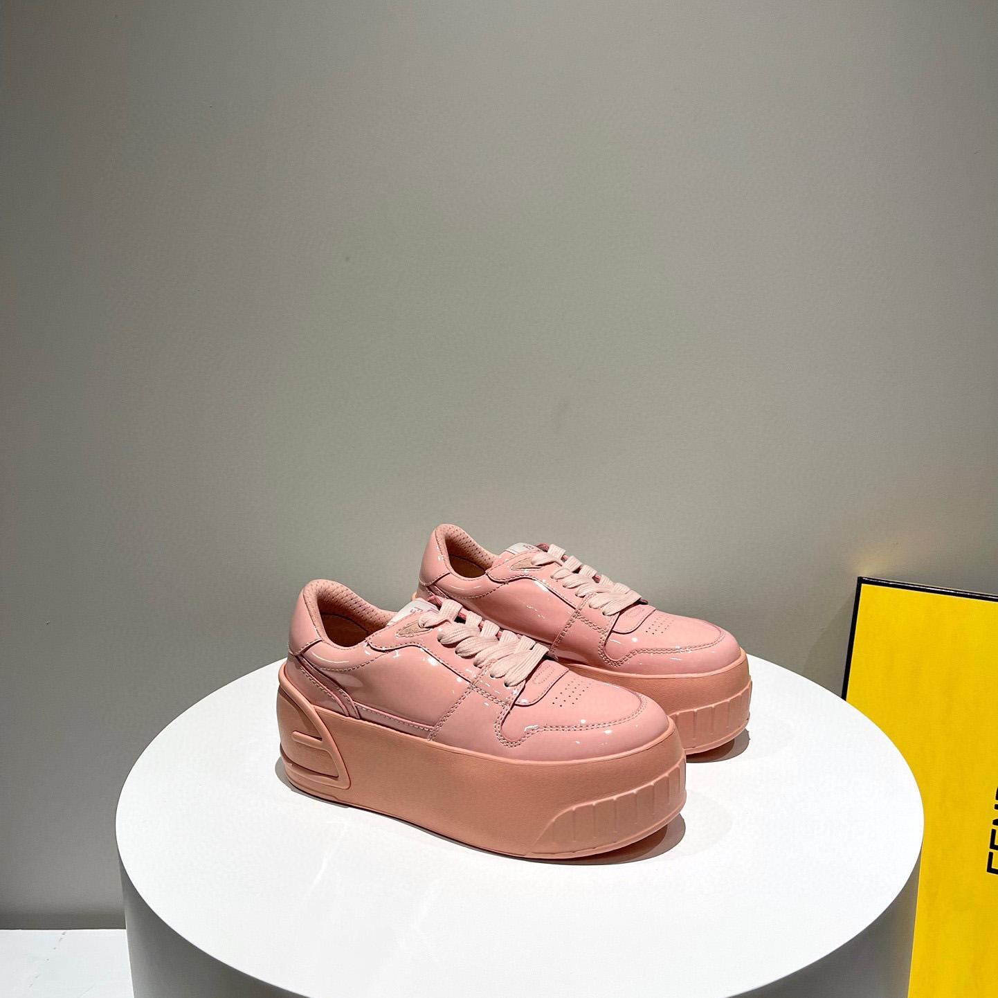 Fendi Fashion Show Pink Leather Low-Tops Sneaker  - EUR FASHION