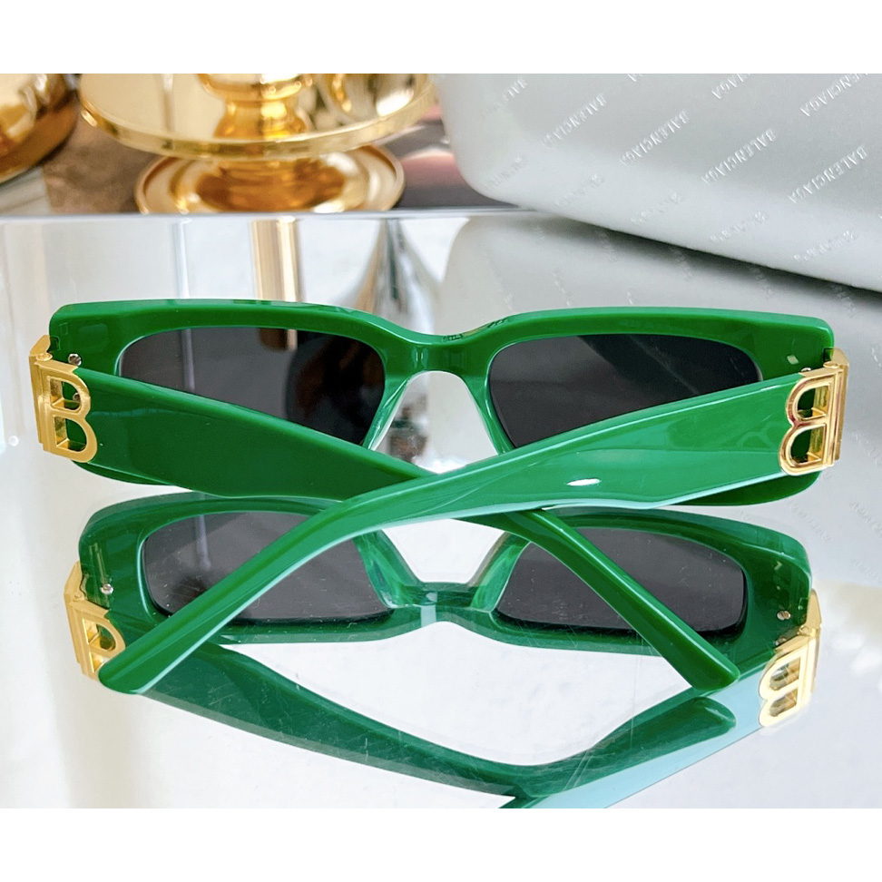 Balenciaga Dynasty Rectangle Sunglasses In Green    bb0096 - EUR FASHION