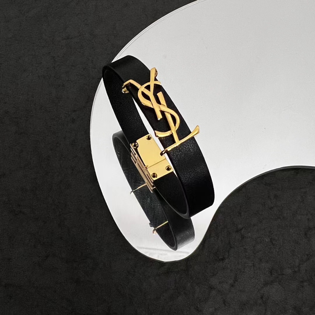 Saint Laurent Leather Bracelet - EUR FASHION