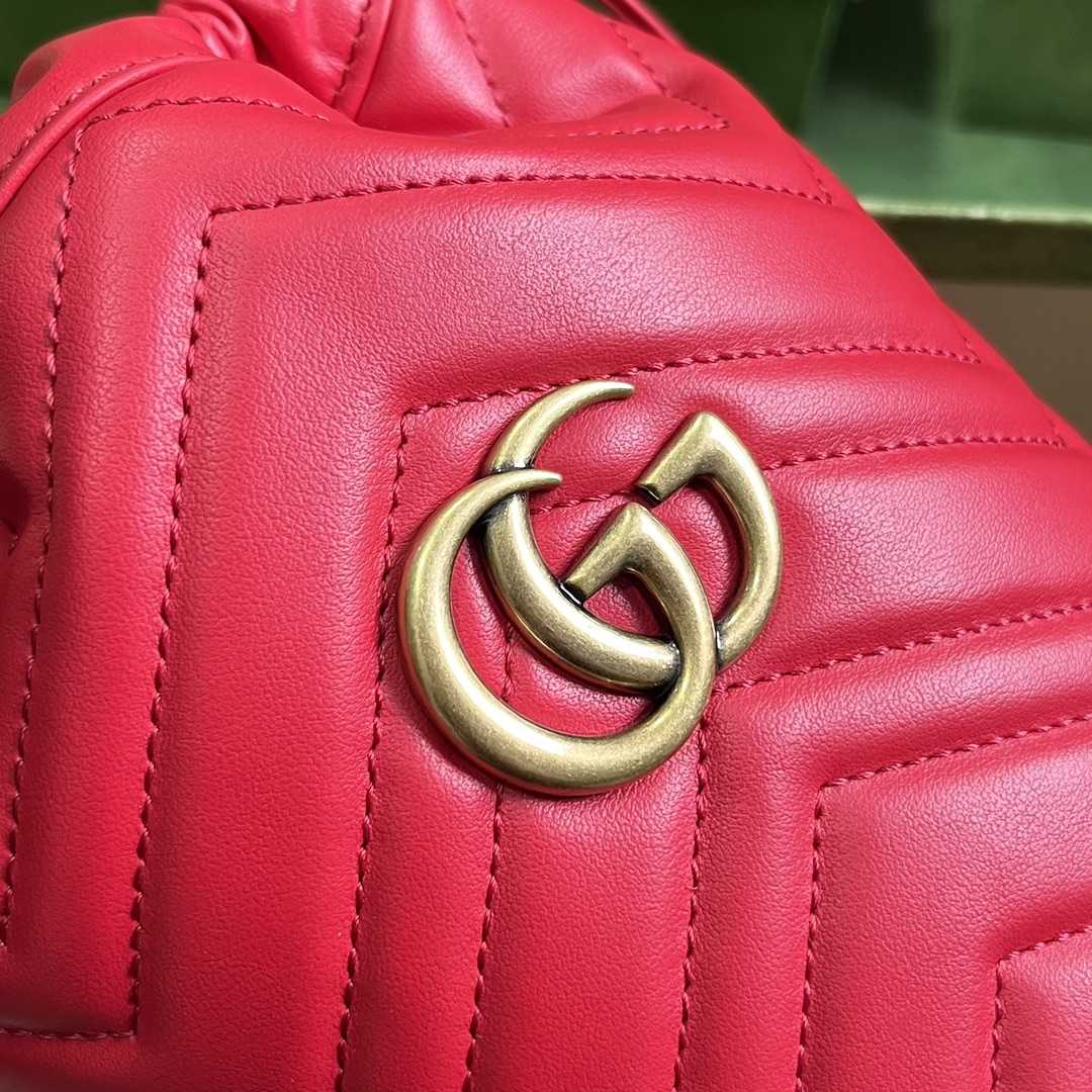 Gucci GG Marmont Matelassé Mini Bucket Bag  (19-17-13cm) - EUR FASHION