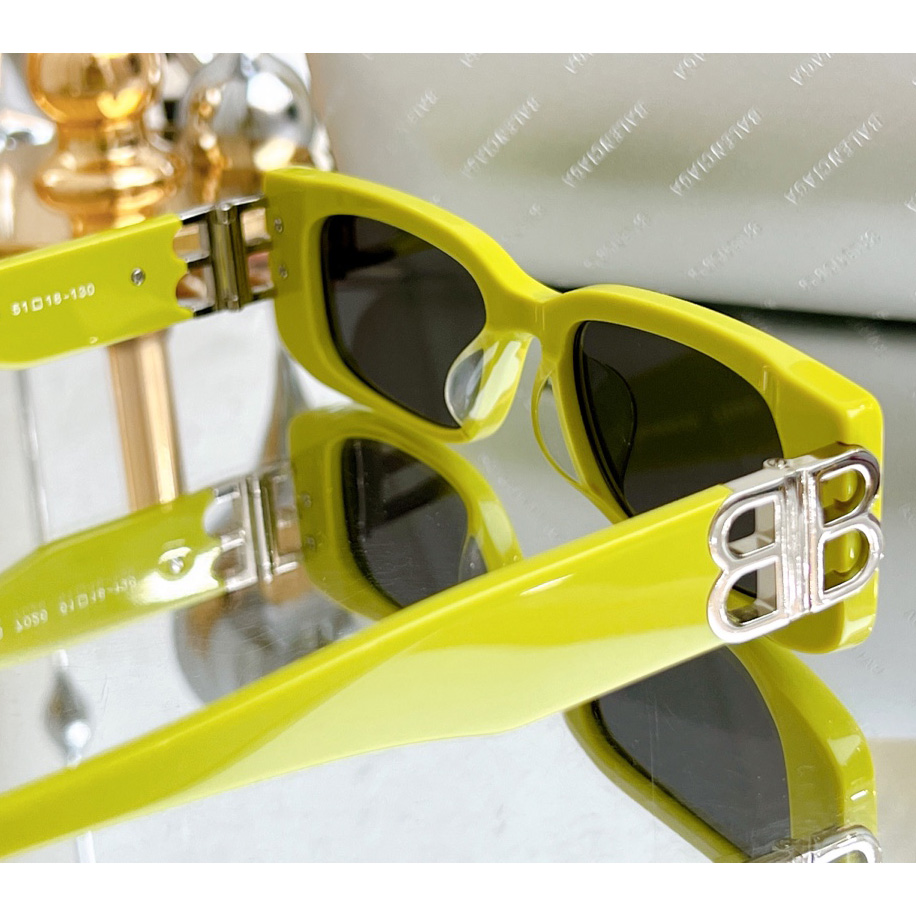 Balenciaga Dynasty Rectangle Sunglasses In Yellow   bb0096 - EUR FASHION